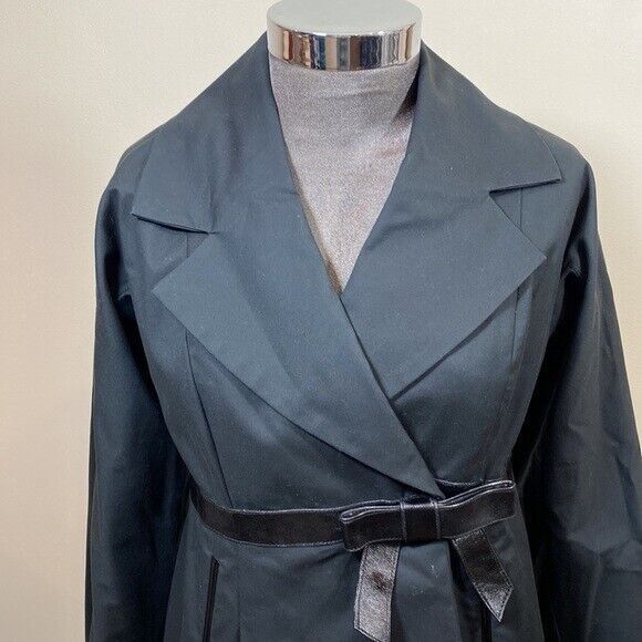 Trasy Resse New York Woman Jacket Black size 4 Leather Blazer B53 - Picture 4 of 12